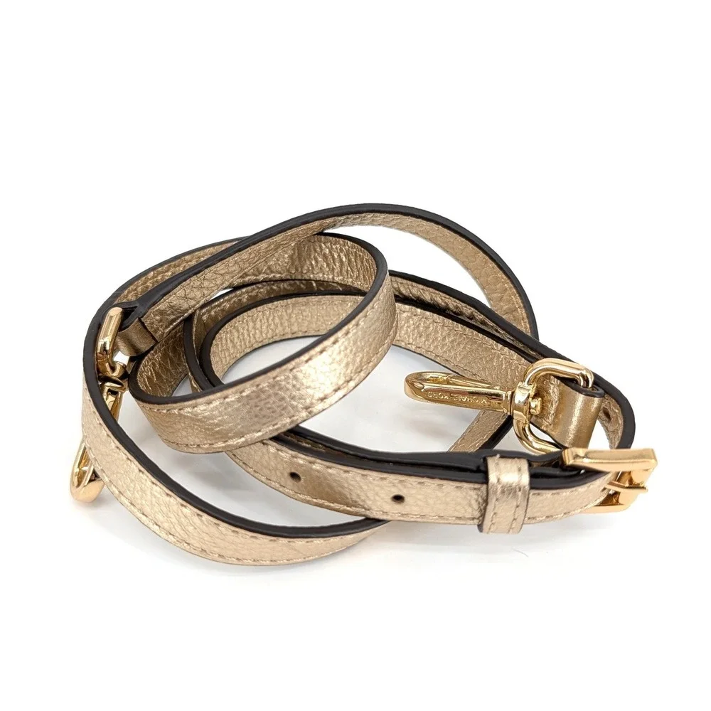 Michael Kors Gold Metallic Leather Adjustable‎ Crossbody Handbag Strap 44